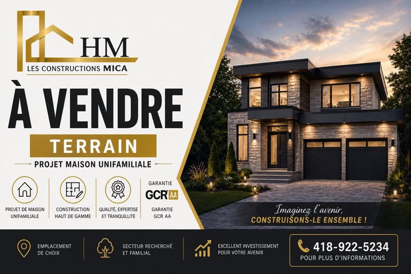 Annonce Facebook terrain a vendre Les Constructions Mica